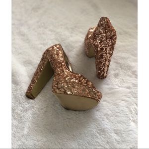 Steve Madden sequin chunky heel